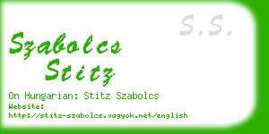 szabolcs stitz business card